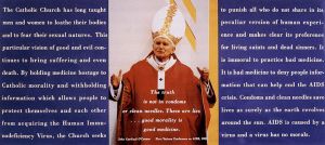 Gran Fury, *The Pope*, affiche de l’installation *The Pope Piece*, Biennale de Venise, 1990. (Illustration tirée du site internet de la Session 12)