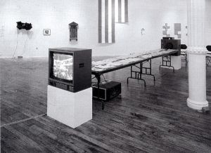 Group Material, vue de l’exposition *AIDS and Democracy*, A Case
Study, Dia Art Foundation, New York, 1988. (Illustration tirée du site internet de la Session 12)