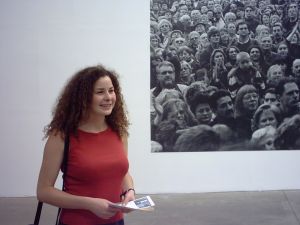 Aurélie Guitton in the exhibition space of Le Magasin, date unknown.