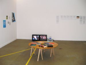 View of the exhibition presented on the occasion of the symposium *Curatorial Timeline: the times they are changing*, Magasin d’en face, 21 January 2006.