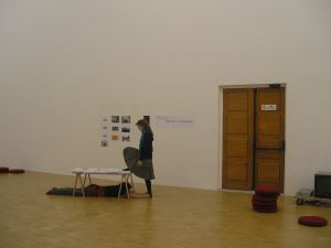 Performance des étudiants de l’École supérieure d’art de Grenoble dans l’exposition *Danser l’actualité*, 16 novembre 2005.