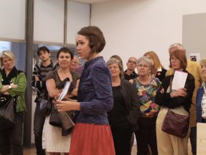 Opening of the exhibition *Hypothèse pour une histoire*, Red Lounge, Magasin-CNAC, 24 May 2008. On the photo: Virginie Bobin.