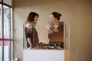 Louise Hervé (left) and Chloé Maillet (right) during the opening of *The Principle of Uncertainty*, 28 May 2011.