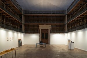 View of the exhibition *Il faut qu’il se passe quelque chose*, Ancien Musée de Peinture, Grenoble, from 6 December 2015 to 3 January 2016. Marion Wintrebert, *Manières de faire*, 2014. Photo: Renaud Menoud