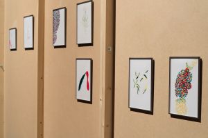 View of the exhibition *Il faut qu’il se passe quelque chose*, Ancien Musée de Peinture, Grenoble, from 6 December 2015 to 3 January 2016. Marion Wintrebert, *Manières de faire*, 2014. Photo: Renaud Menoud