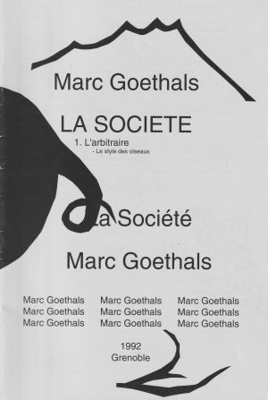 Première de couverture de la publication réalisée par l’artiste Marc Goethals pour l’exposition *Entre chien et loup*.