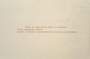 Tracy MacKenna, *Fear*, 1993 (détail), vue d’installation, *More than Zero*, Magasin-CNAC, du 18 septembre au 7 novembre 1993.