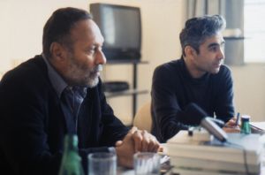 Meeting with Stuart Hall at the Institute of International Visual Arts in London, 1st October 1999. Left: Stuart Hall. Right: Zeigam Azizov. Personal archive of Alejandra Riera.