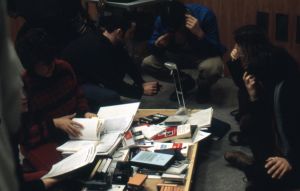 Documentation space, Radio Suisse Romande studio, Geneva, 29 November to 3 December 1999. Personal archive of Alejandra Riera.